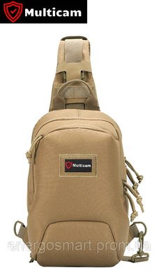 Тактична сумка нагрудна Multicam KMS-6 на блискавці з трьома кишенями, колір Coyote KMS-6 Coyote фото