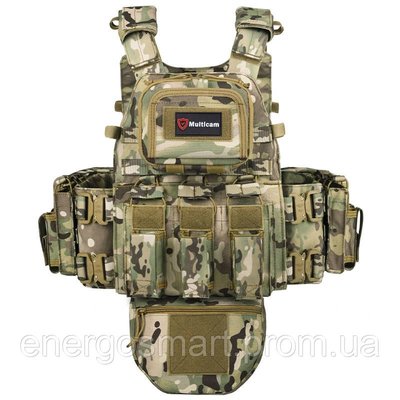 Плитоноска-тактичний військовий жилет розвантаження, бронежилет ТМ MULTICAM X950 колір мультикам, MOLLE, Cordura 1000D, X950 multicam фото