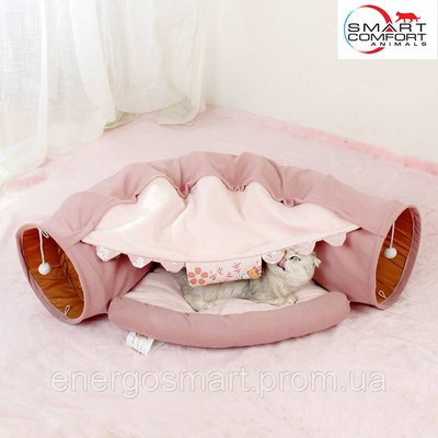Будиночок для кота Smart Comfort Animals GX-77 рожевий ігровий комплекс Будиночок для кішки з секретним тунелем і спальним місцем GX-77 розовый фото