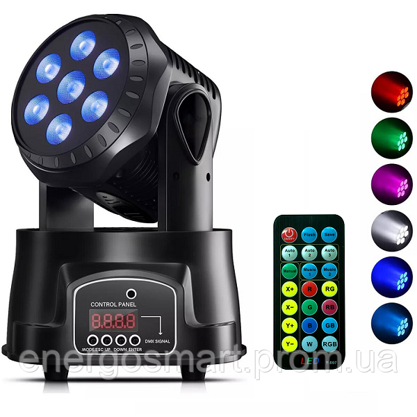 Energolux DJ-710, 7 потужних LED RGB, cвітломузика з пультом, лазерний диско проектор 540&deg; з рухливим ефектом, активація під ритм DJ-710 фото
