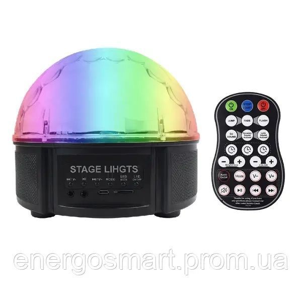 Energolux QR-115 12 кольоровий, стерео LED RGB, Bluetooth диско-куля, cвітломузика з пультом, лазерний диско проектор 360&deg; з QR-115 фото