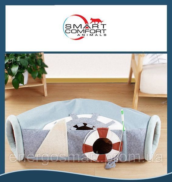 Будиночок для кота Smart Comfort Animals GX-97 оливковий ігровий комплекс Будиночок для кішки з секретним тунелем GX-97 оливковый фото