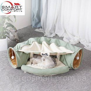 Будиночок для кота Smart Comfort Animals GX-77 оливковий ігровий комплекс Будиночок для кішки з секретним тунелем і спальним GX-77 оливковый фото