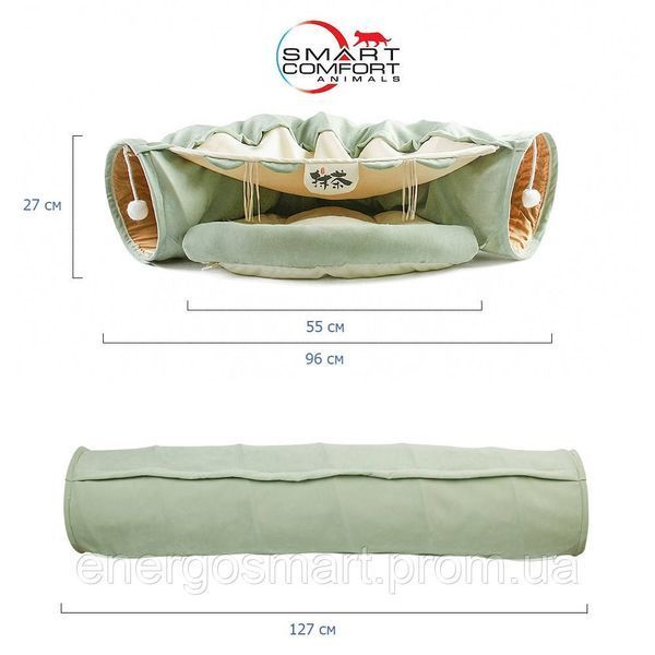 Будиночок для кота Smart Comfort Animals GX-77 оливковий ігровий комплекс Будиночок для кішки з секретним тунелем і спальним GX-77 оливковый фото