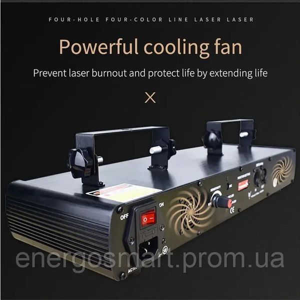 Energolux DJ-503 cвітломузика, лазерний диско проектор 360&deg; з 4-х променевим рухливим ефектом RGB, активація під ритм музики, DJ-503 фото