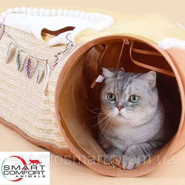Будиночок для кота Smart Comfort Animals GX-95 помаранчевий ігровий комплекс Будиночок для кішки з секретним тунелем GX-95 оранжевый фото