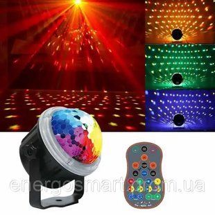 Energolux QR-219w 18 режимів, LED RGBY, диско-куля для дома та авто, cвітломузика з пультом, лазерний диско проектор 360&deg; з QR-219w фото