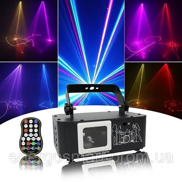 Energolux DJ-531 LED, повноцінна RGB лазерна анімація, cвітломузика з пультом, лазерний диско проектор 360&deg; з рухливим ефектом, DJ-531 фото