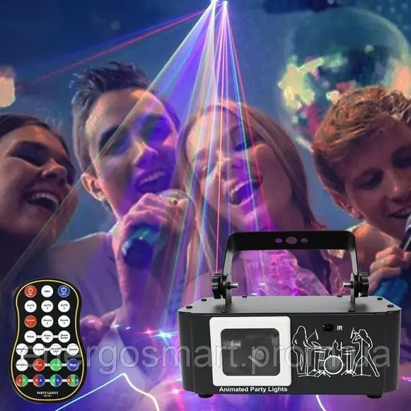 Energolux DJ-531 LED, повноцінна RGB лазерна анімація, cвітломузика з пультом, лазерний диско проектор 360&deg; з рухливим ефектом, DJ-531 фото