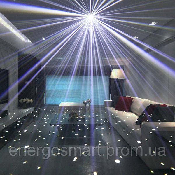 Energolux DJ-536 LED, біле сяєво, стробоскоп, cвітломузика з пультом, лазерний диско проектор 360&deg; з рухливим ефектом, активація DJ-536 фото