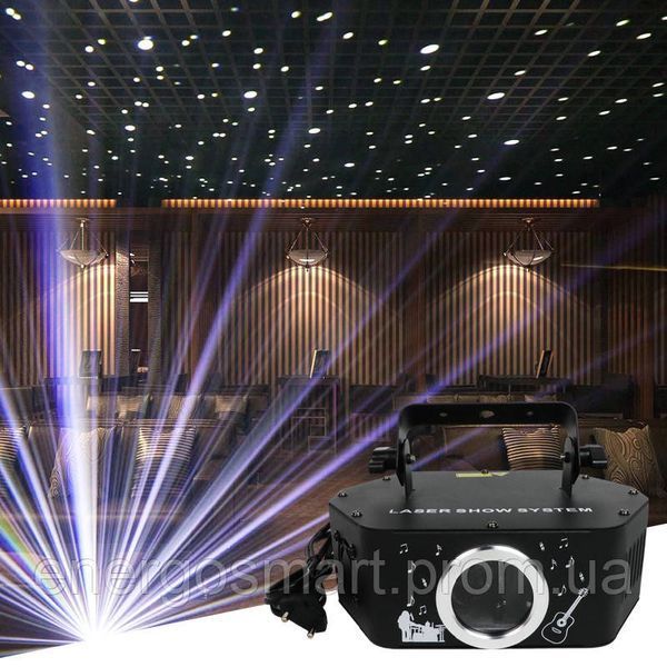 Energolux DJ-536 LED, біле сяєво, стробоскоп, cвітломузика з пультом, лазерний диско проектор 360&deg; з рухливим ефектом, активація DJ-536 фото