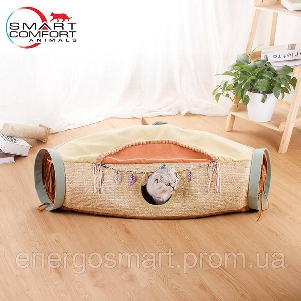 Будиночок для кота Smart Comfort Animals GX-95 оливковий ігровий комплекс Будиночок для кішки з секретним тунелем GX-95 оливковый фото