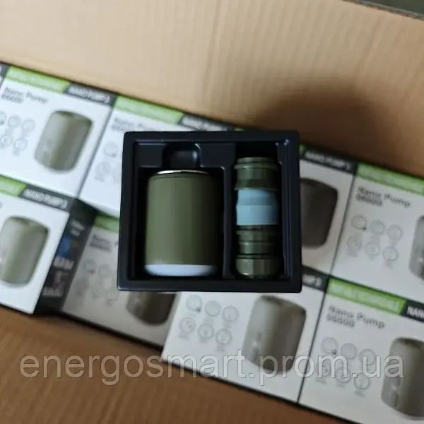 Міні насос для матрасів, килимків 4в1 Energolux Nano Pump 2.1 туристичний, портативний на магніті з ліхтарем 180л/хв на 1600 мАг Energolux Nano Pump 3 фото