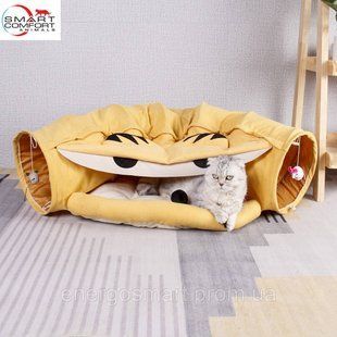 Будиночок для кота Smart Comfort Animals GX-84 жовтий ігровий комплекс Будиночок для кішки з секретним тунелем і спальним місцем GX-84 желтый фото