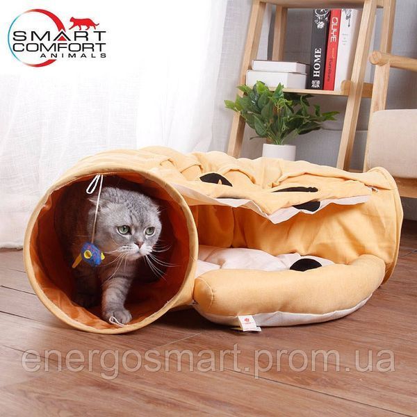 Будиночок для кота Smart Comfort Animals GX-84 жовтий ігровий комплекс Будиночок для кішки з секретним тунелем і спальним місцем GX-84 желтый фото