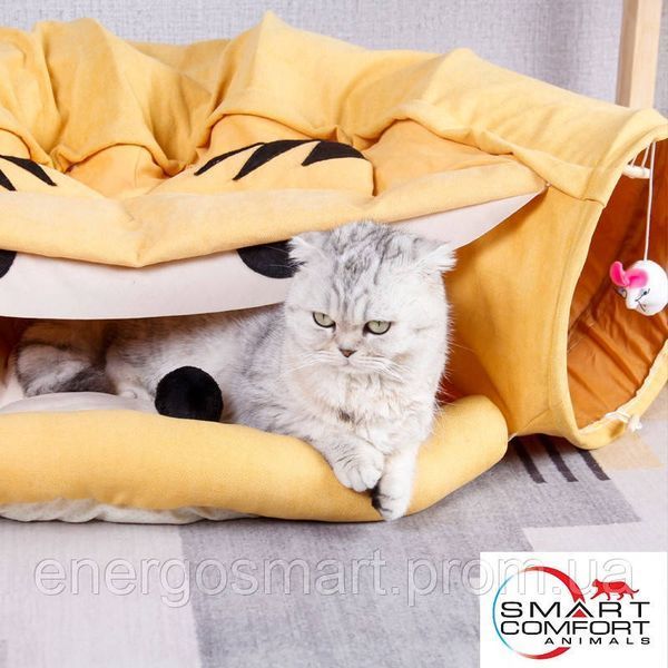 Будиночок для кота Smart Comfort Animals GX-84 жовтий ігровий комплекс Будиночок для кішки з секретним тунелем і спальним місцем GX-84 желтый фото