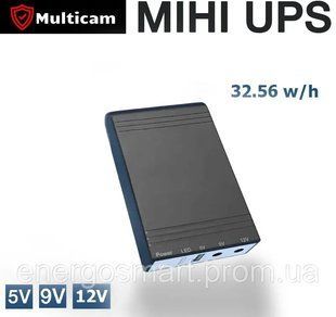 Міні акумулятор Multicam XS Uni 5V,9V,12V чорний з ємністю 32,56 Вт/год, джерело безперебійного живлення для модема, роутера, XS Uni фото