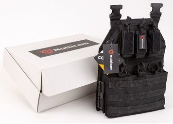Плитоноска ТМ MULTICAM X350 колір чорний, 5 підсумків, 3 вставки в кишені X350black фото