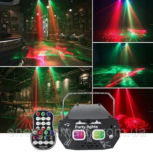 Energolux QR-406 LED+Laser, зіркове світло, cвітломузика з пультом, лазерний диско проектор 360&deg; з рухливим ефектом, активація під QR-406 фото