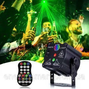 Energolux QR-410 LED+Laser, 90 ефектів, RGB, cвітломузика з пультом, лазерний диско проектор 360&deg; з рухливим ефектом, активація під ритм музики QR-410 фото
