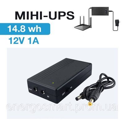 Міні-UPS 12v 1a 14,8 Вт/год, джерело безперебійного живлення, міні-акумулятор для маршрутизатора, роутера 64aa1a-7024 фото