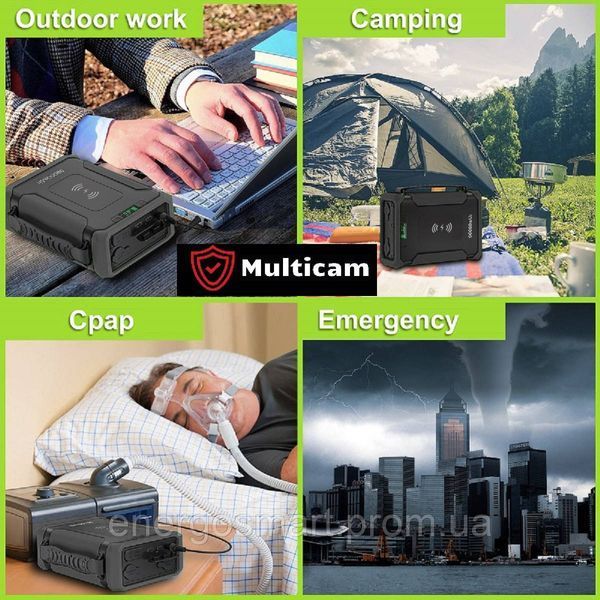 Multicam Power Bank RX-96 GP50 павербанк LiFePO4 для ноутбуків, квадрокоптерів, PD 60Вт на 96000 mAh можливість зарядки від RX-96 фото
