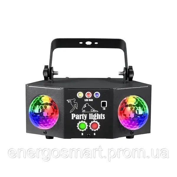 Energolux DJ-534 LED, 7 об&rsquo;єктивів, RGB, стробоскоп, cвітломузика з пультом, лазерний диско проектор 360&deg; з рухливим ефектом, DJ-534 фото