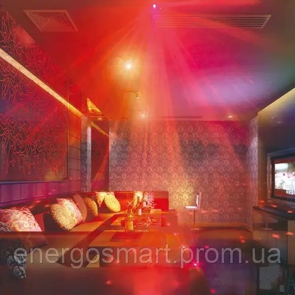 Energolux QR-409 LED 8 об&rsquo;єктивів,128 візерунків, ефект спалаху, cвітломузика з пультом, лазерний диско проектор 360&deg; з рухливим QR-409 фото