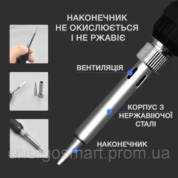 Електричний паяльник 15 в 1, набір інструментів для зварювання і ремонту з LED дисплеєм і 5 змінними 64aa1a-7025 фото