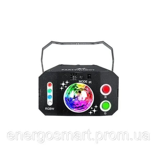 Energolux QR-431 LED,7 об&rsquo;єктивів, диско-куля RGB, ефект UV, cвітломузика з пультом, лазерний диско проектор 360&deg; з рухливим QR-431 фото