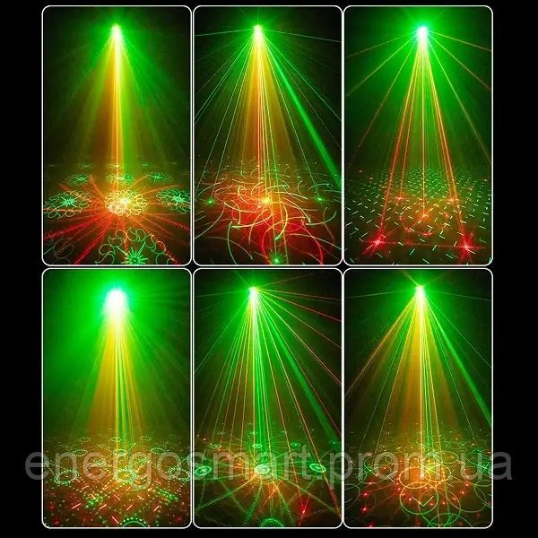 Energolux QR-431 LED,7 об&rsquo;єктивів, диско-куля RGB, ефект UV, cвітломузика з пультом, лазерний диско проектор 360&deg; з рухливим QR-431 фото