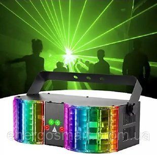 Energolux DJ-717 LED, 120 візерунків, RGB, cвітломузика з пультом, лазерний диско проектор 360&deg; з рухливим ефектом, активація під DJ-717 фото