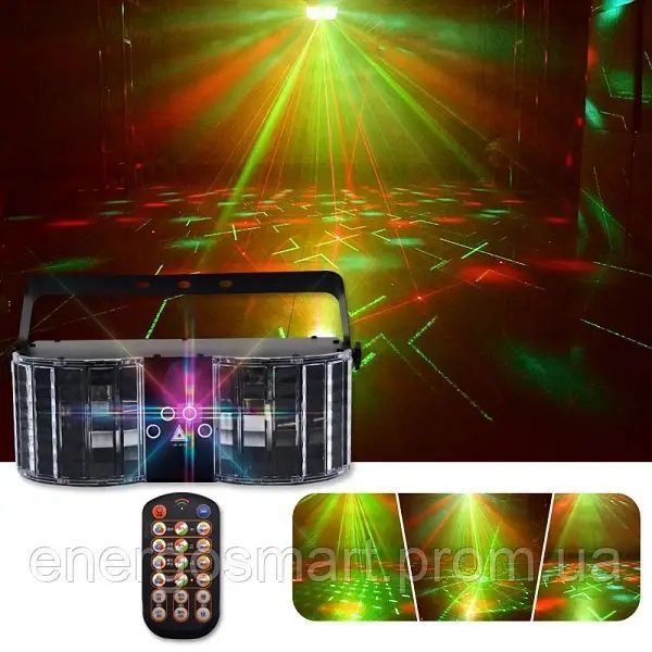 Energolux DJ-717 LED, 120 візерунків, RGB, cвітломузика з пультом, лазерний диско проектор 360&deg; з рухливим ефектом, активація під DJ-717 фото