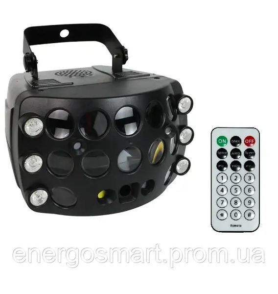 Energolux DJ-723 LED, 5v1, RGB, cвітломузика з пультом, лазерний диско проектор 360&deg; з рухливим ефектом, активація під ритм DJ-723 фото