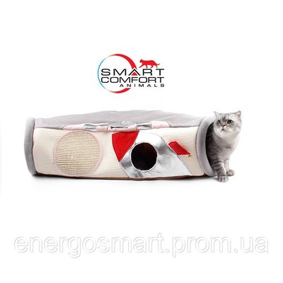 Будиночок для кота Smart Comfort Animals GX-97 сірий ігровий комплекс Будиночок для кішки з секретним тунелем GX-97 серый фото