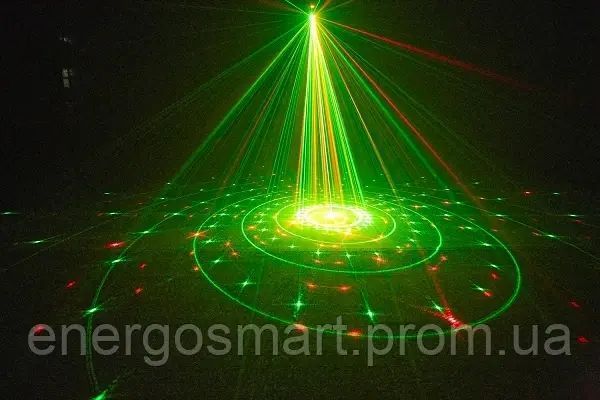 Energolux DJ-705J LED, 3-x кольоровий лазер RGB, cвітломузика з пультом, лазерний диско проектор 360&deg; з рухливим ефектом, DJ-705J фото